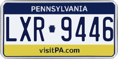 PA license plate LXR9446