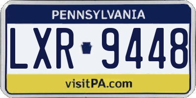 PA license plate LXR9448