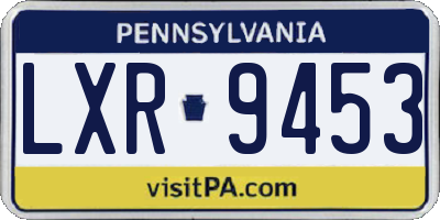 PA license plate LXR9453