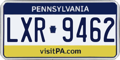 PA license plate LXR9462