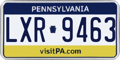 PA license plate LXR9463