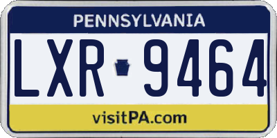 PA license plate LXR9464