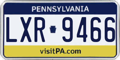 PA license plate LXR9466