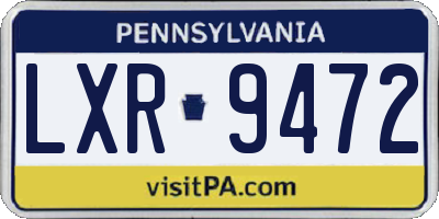 PA license plate LXR9472
