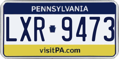 PA license plate LXR9473