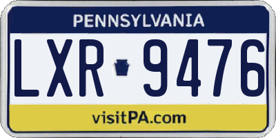 PA license plate LXR9476