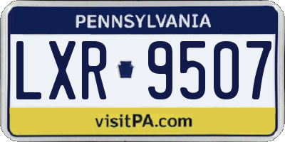 PA license plate LXR9507