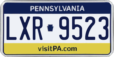PA license plate LXR9523