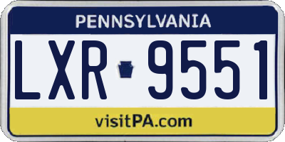 PA license plate LXR9551