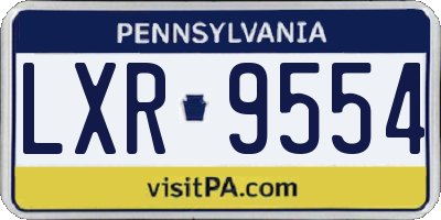 PA license plate LXR9554