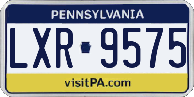 PA license plate LXR9575