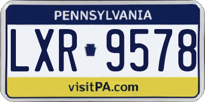 PA license plate LXR9578