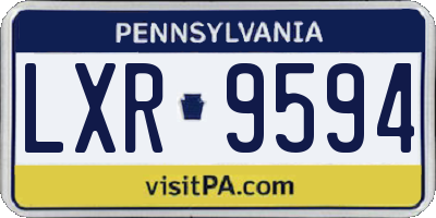 PA license plate LXR9594