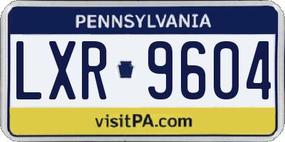 PA license plate LXR9604