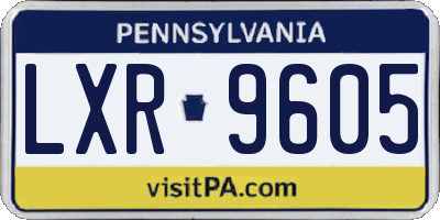 PA license plate LXR9605