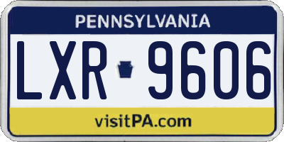 PA license plate LXR9606