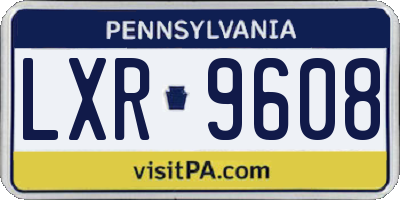 PA license plate LXR9608