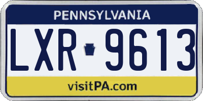 PA license plate LXR9613