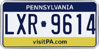 PA license plate LXR9614