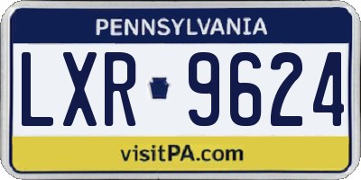 PA license plate LXR9624