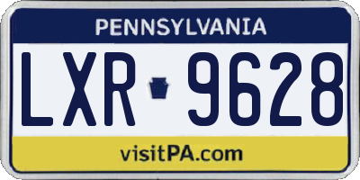 PA license plate LXR9628