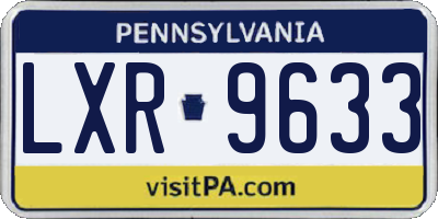 PA license plate LXR9633