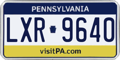 PA license plate LXR9640