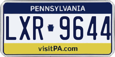 PA license plate LXR9644