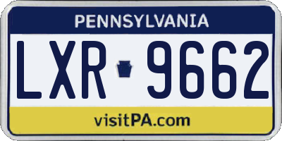 PA license plate LXR9662