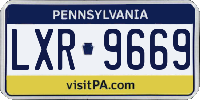 PA license plate LXR9669