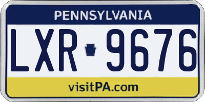 PA license plate LXR9676