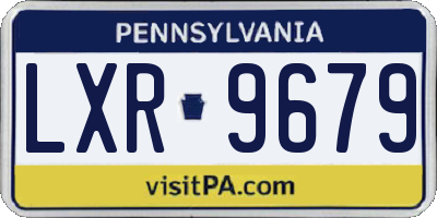 PA license plate LXR9679