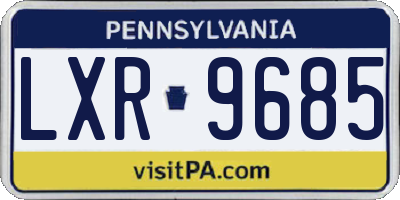 PA license plate LXR9685