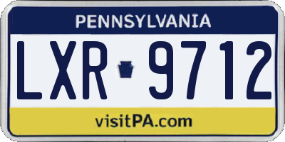 PA license plate LXR9712