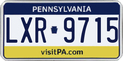 PA license plate LXR9715