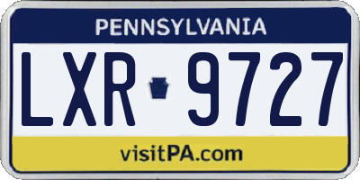 PA license plate LXR9727