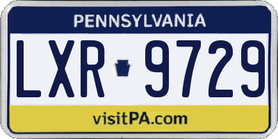 PA license plate LXR9729