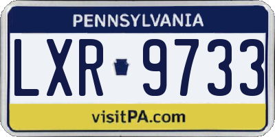 PA license plate LXR9733
