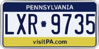 PA license plate LXR9735