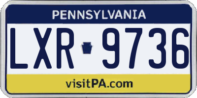 PA license plate LXR9736