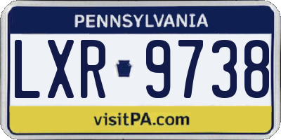 PA license plate LXR9738