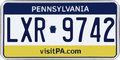 PA license plate LXR9742