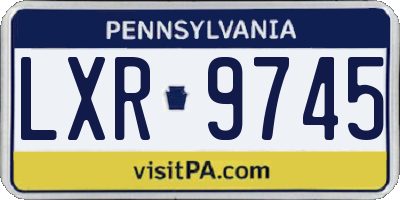 PA license plate LXR9745