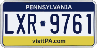 PA license plate LXR9761