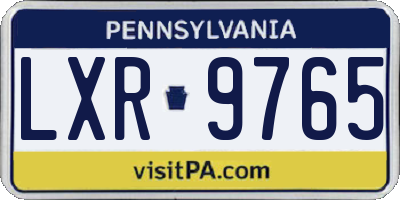 PA license plate LXR9765