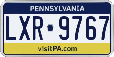 PA license plate LXR9767
