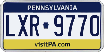 PA license plate LXR9770