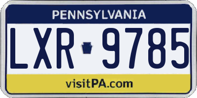 PA license plate LXR9785