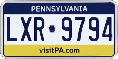 PA license plate LXR9794