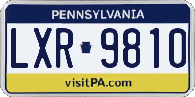PA license plate LXR9810